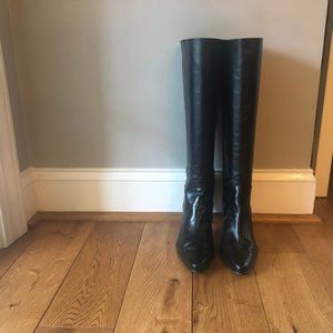 Stuart Weitzman Black Leather Heel Boots